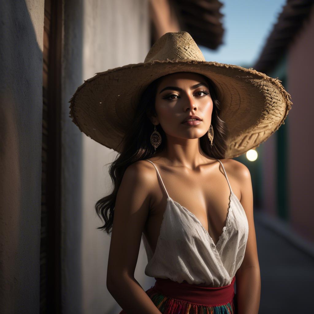 A stunning image of mexican model with dramatic lighting.