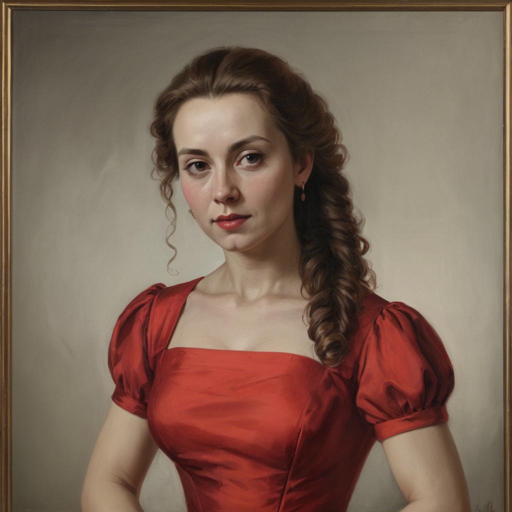 A stunning image of portrait of a woman in a red dress.