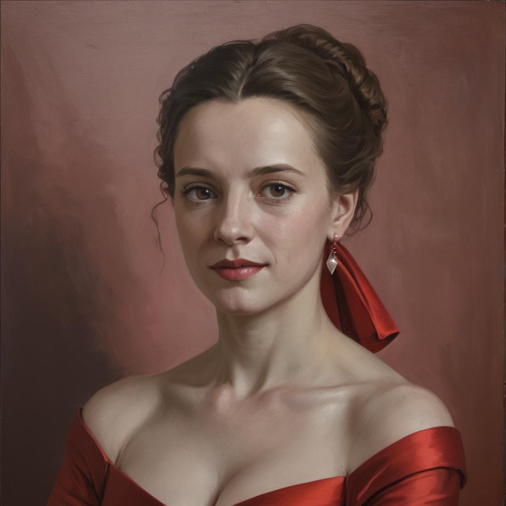 A stunning image of portrait of a woman in a red dress.