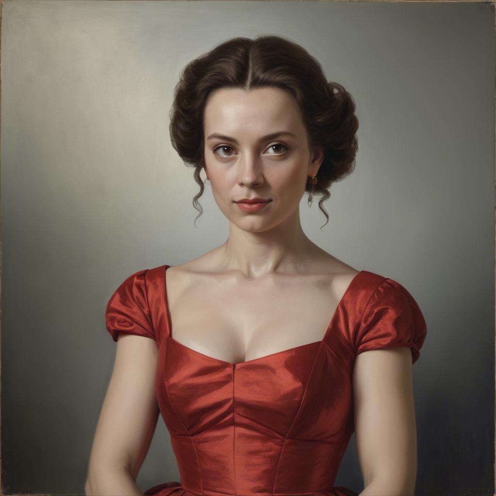 A stunning image of portrait of a woman in a red dress.