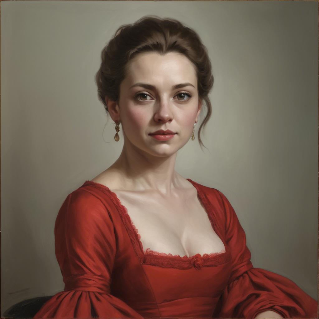 A stunning image of portrait of a woman in a red dress.