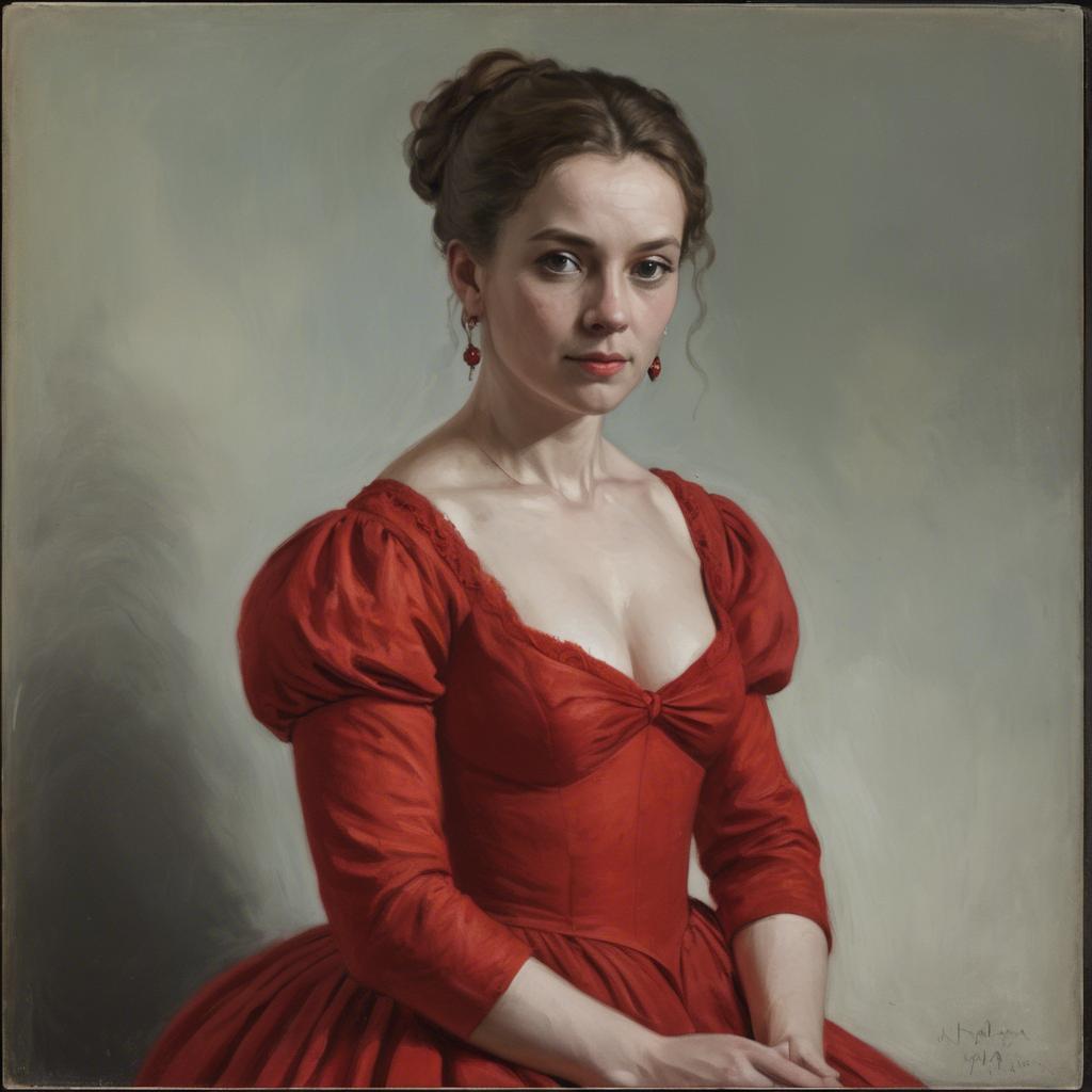 A stunning image of portrait of a woman in a red dress.
