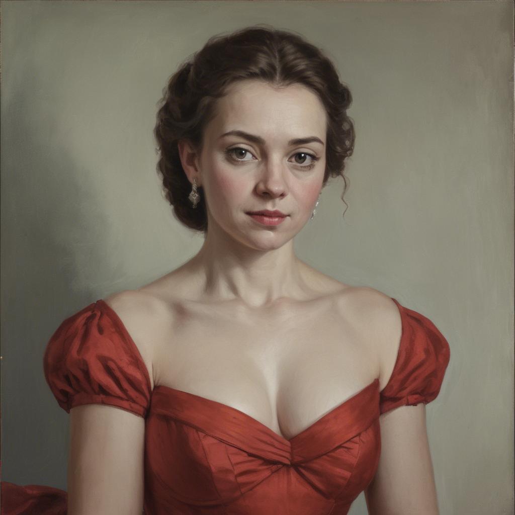 A stunning image of portrait of a woman in a red dress.