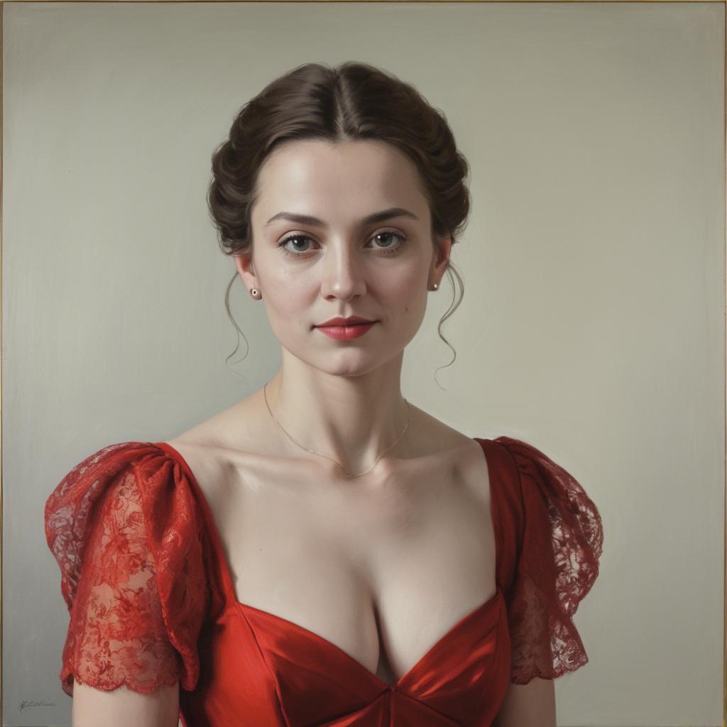 A stunning image of portrait of a woman in a red dress.