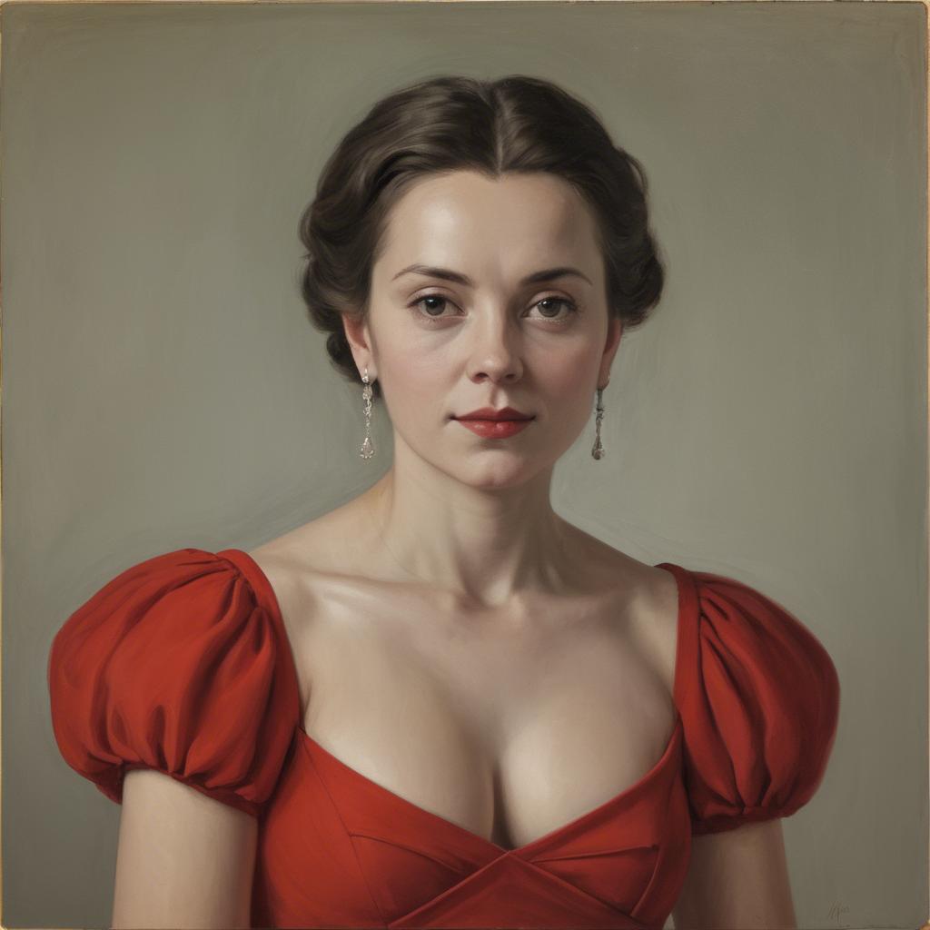 A stunning image of portrait of a woman in a red dress.