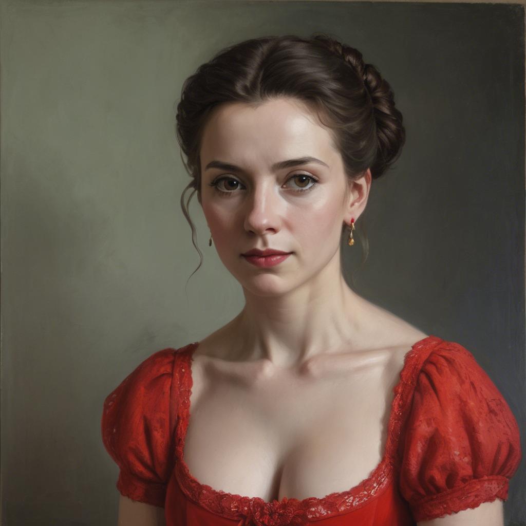 A stunning image of portrait of a woman in a red dress.