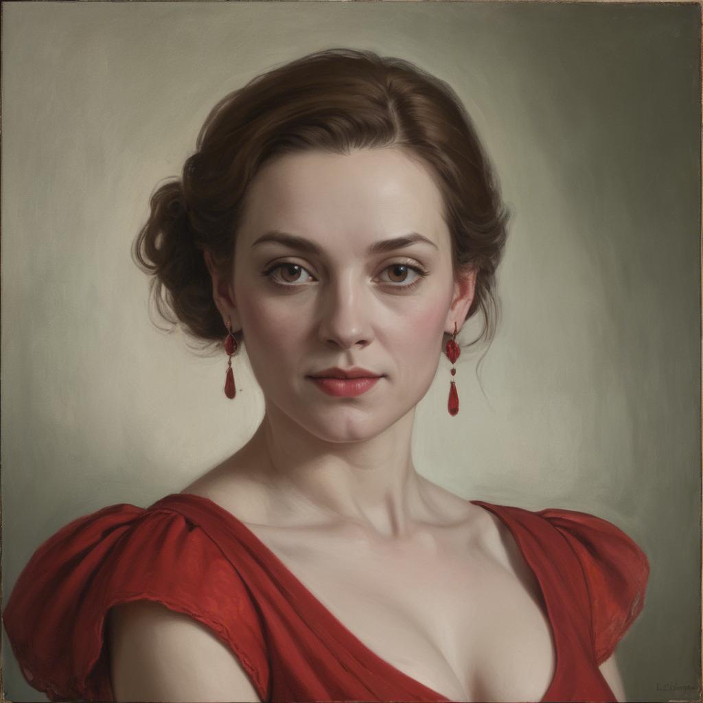 A stunning image of portrait of a woman in a red dress.