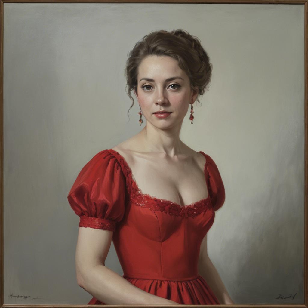 A stunning image of portrait of a woman in a red dress.