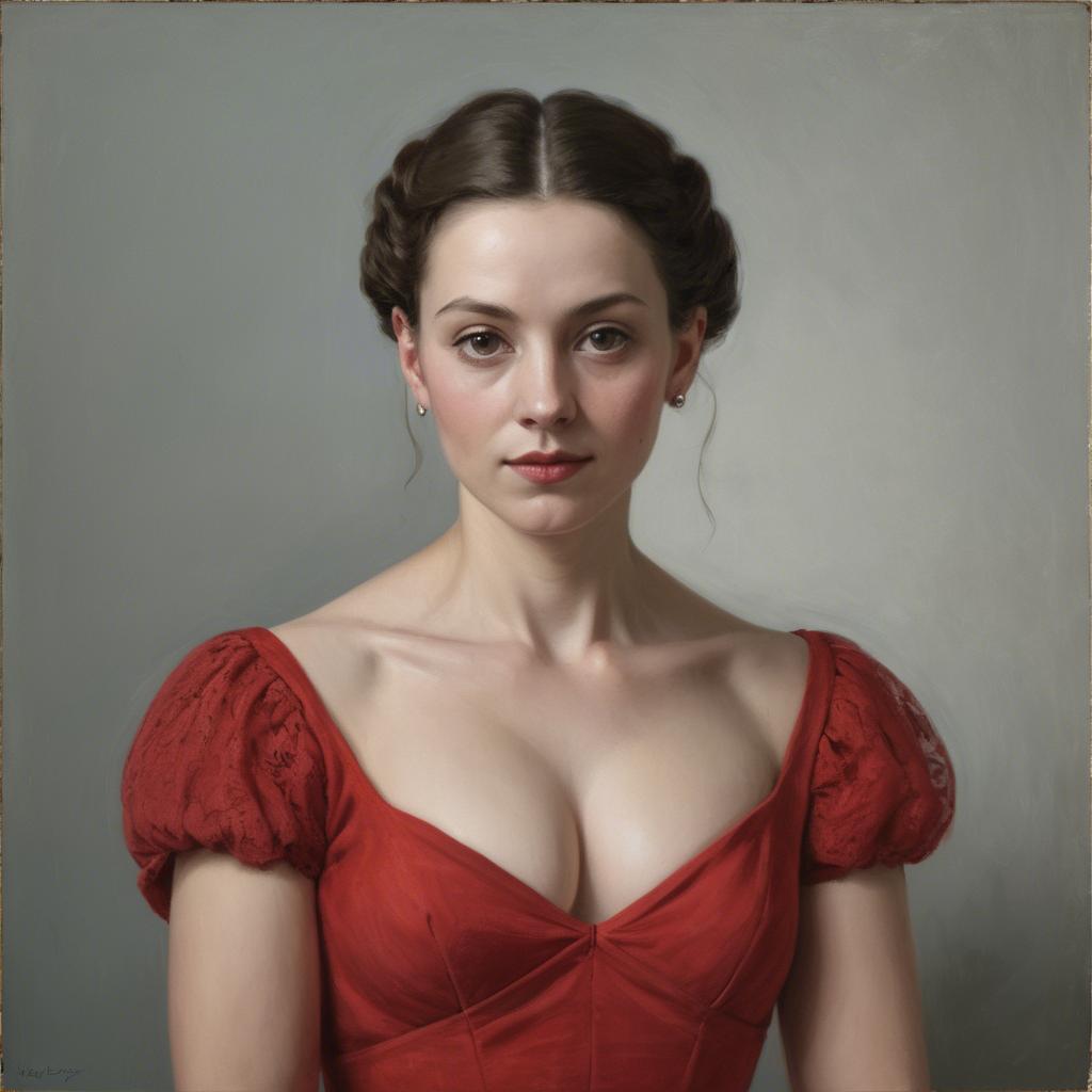 A stunning image of portrait of a woman in a red dress.
