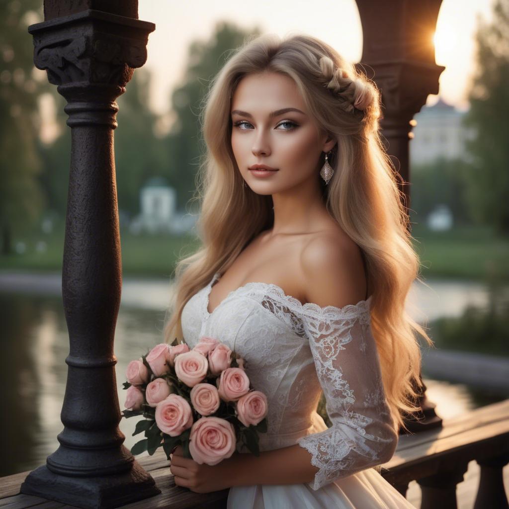 A stunning image of russian beauty in romantic settings.