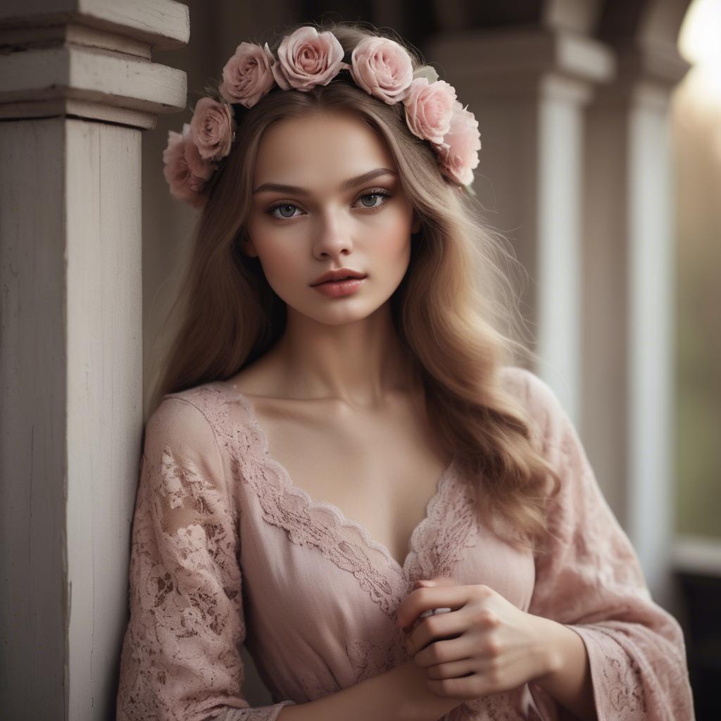 A stunning image of russian model in romantic tones.