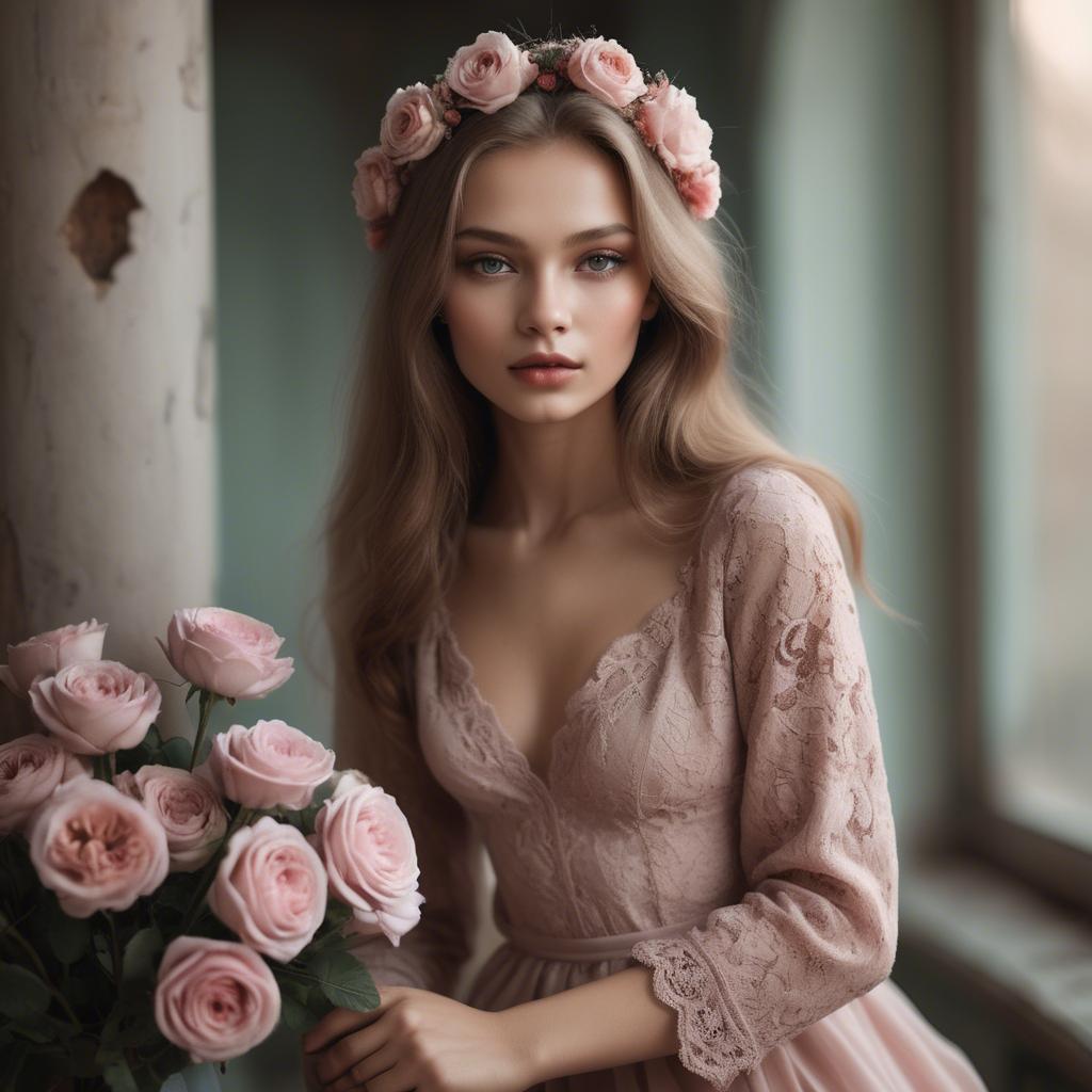 A stunning image of russian model in romantic tones.