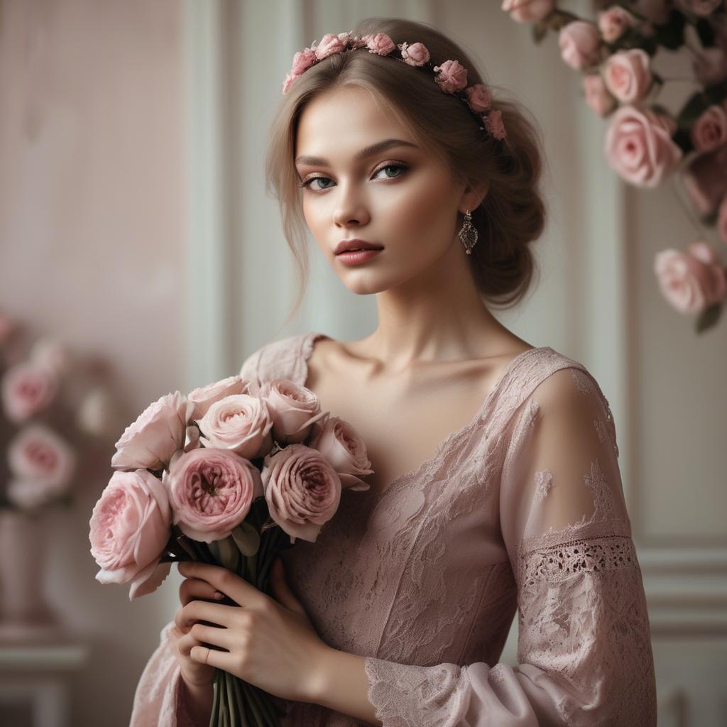 A stunning image of russian model in romantic tones.
