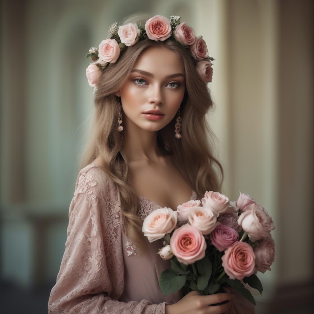 A stunning image of russian model in romantic tones.