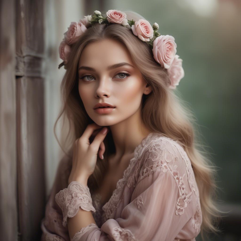 A stunning image of russian model in romantic tones.