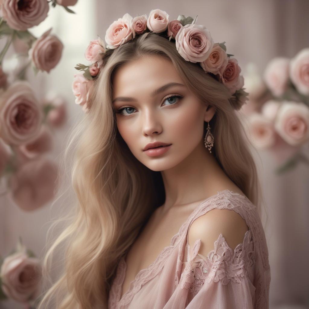 A stunning image of russian model in romantic tones.