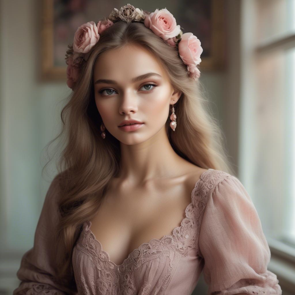 A stunning image of russian model in romantic tones.