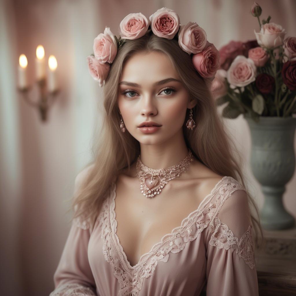 A stunning image of russian model in romantic tones.