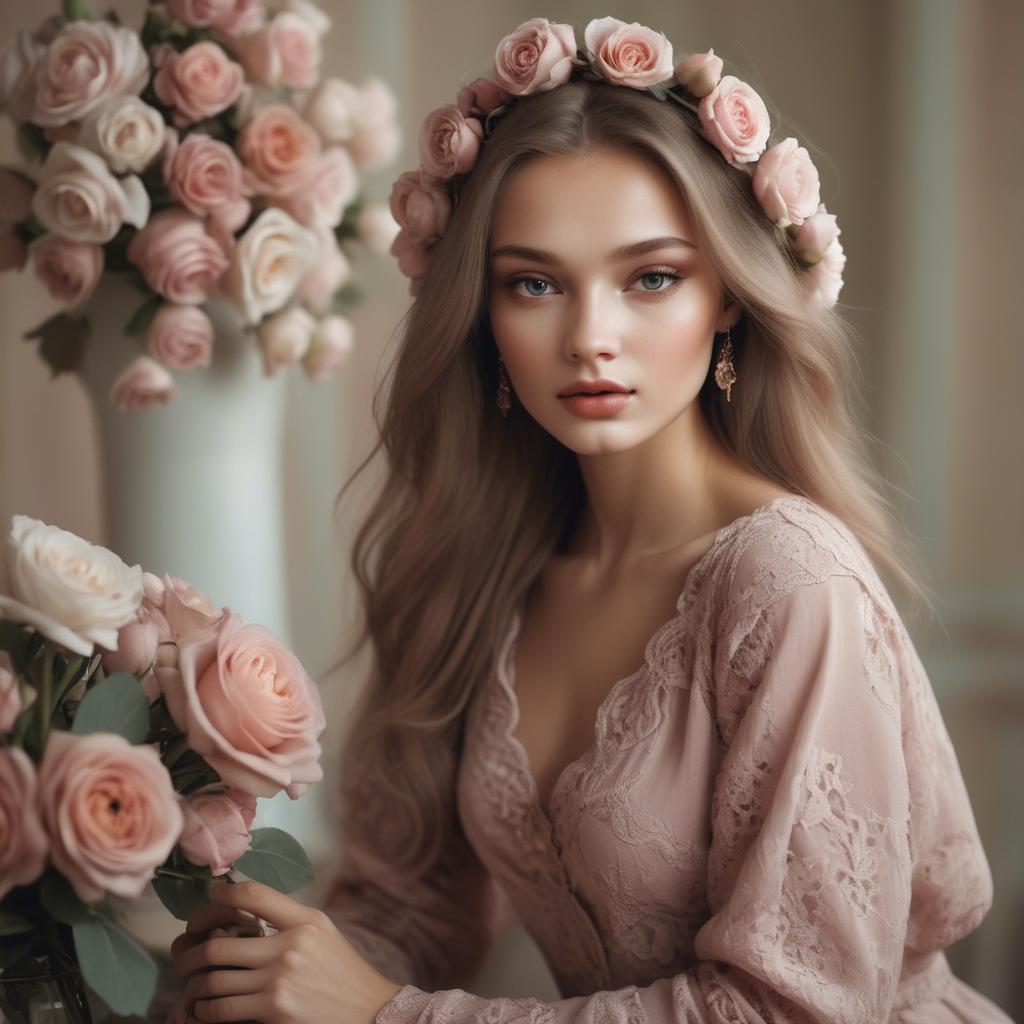 A stunning image of russian model in romantic tones.