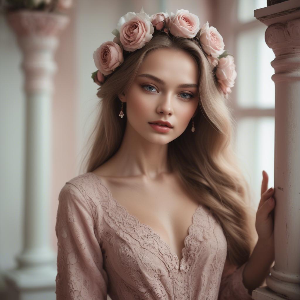 A stunning image of russian model in romantic tones.