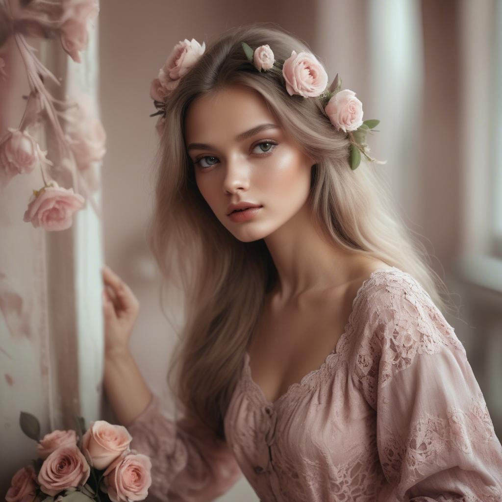 A stunning image of russian model in romantic tones.