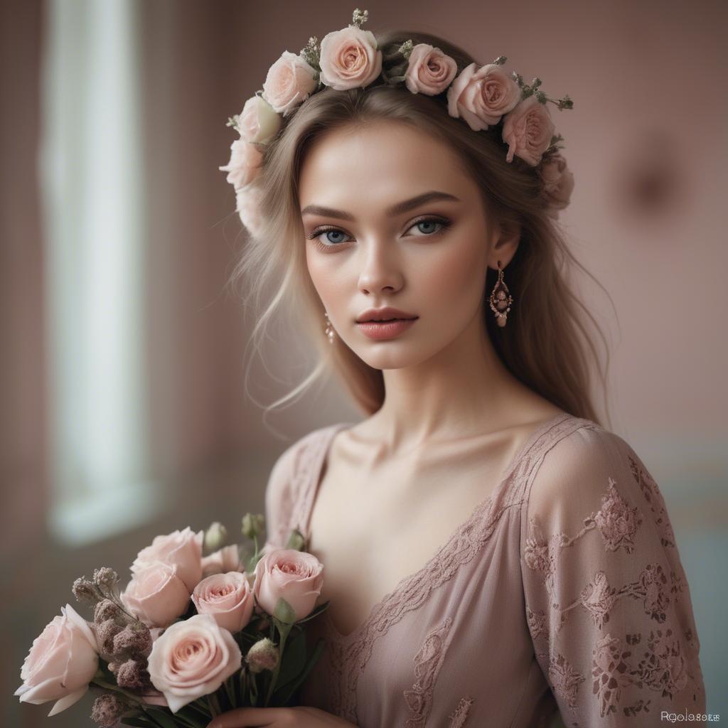 A stunning image of russian model in romantic tones.