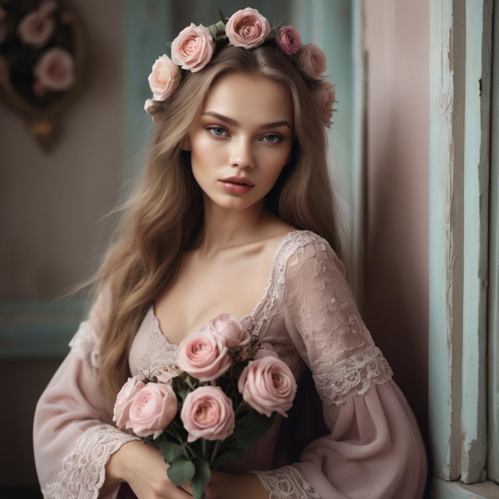 A stunning image of russian model in romantic tones.