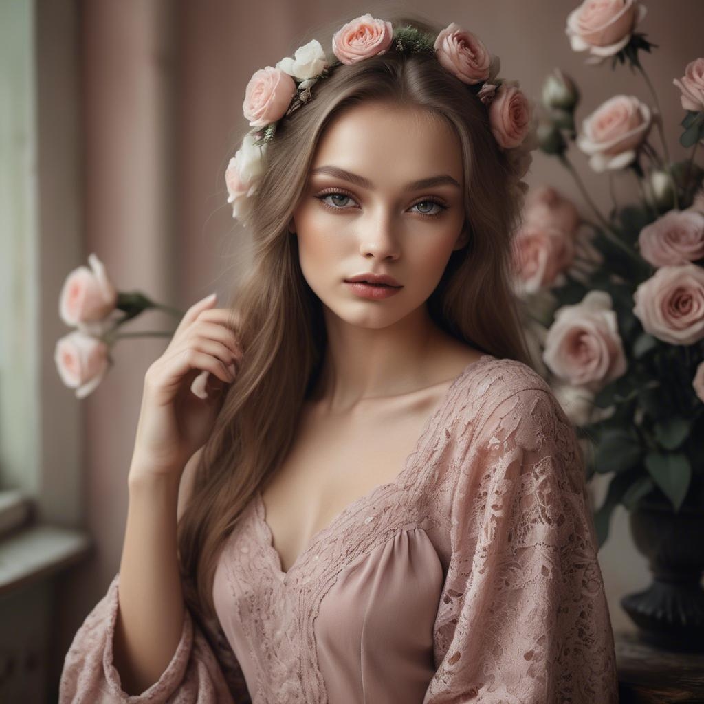 A stunning image of russian model in romantic tones.