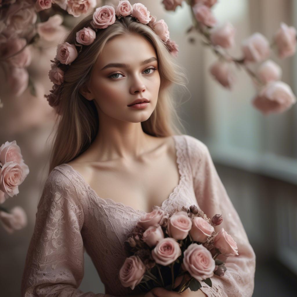 A stunning image of russian model in romantic tones.
