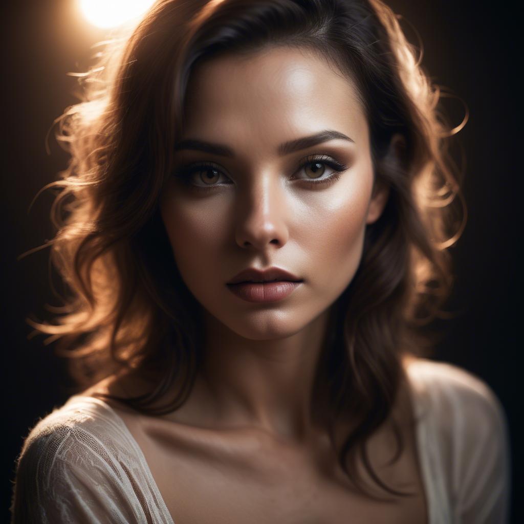 A stunning image of sensual portrait, dramatic lighting and soft focus.
