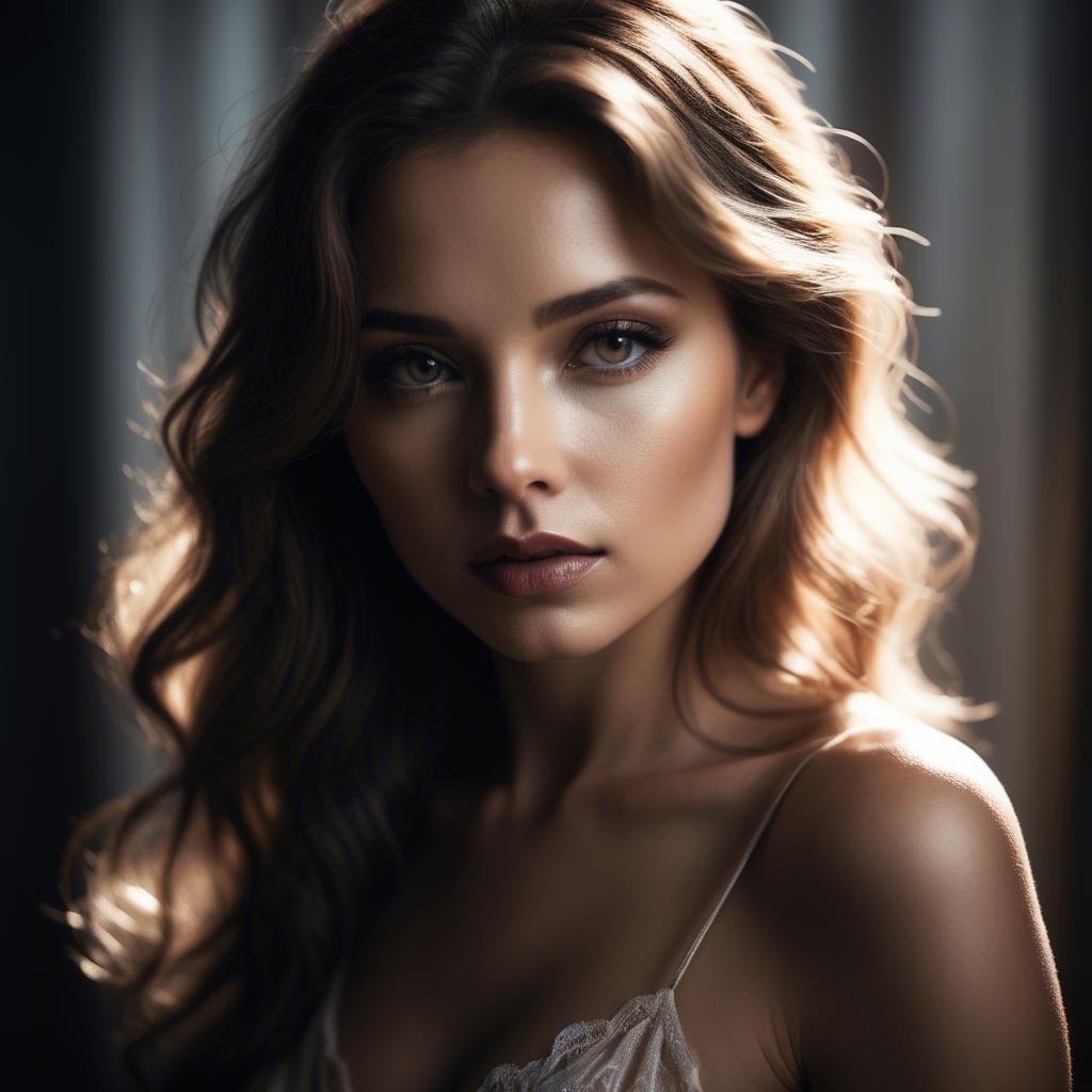 A stunning image of sensual portrait, dramatic lighting and soft focus.