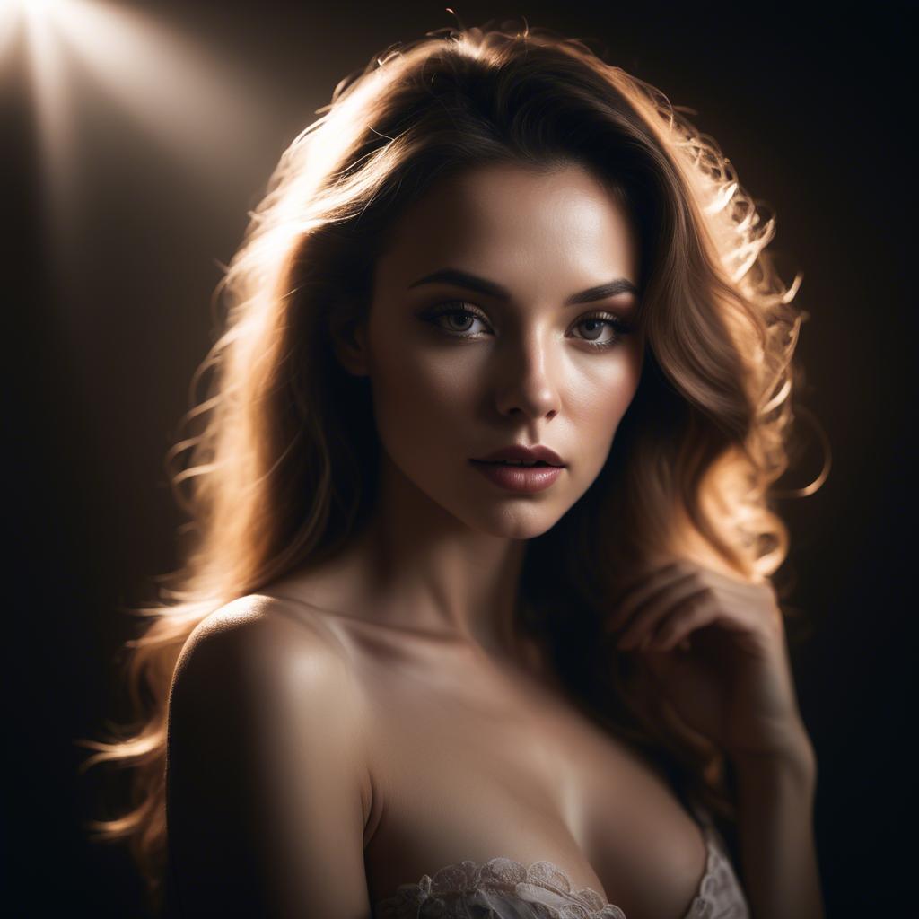 A stunning image of sensual portrait, dramatic lighting and soft focus.