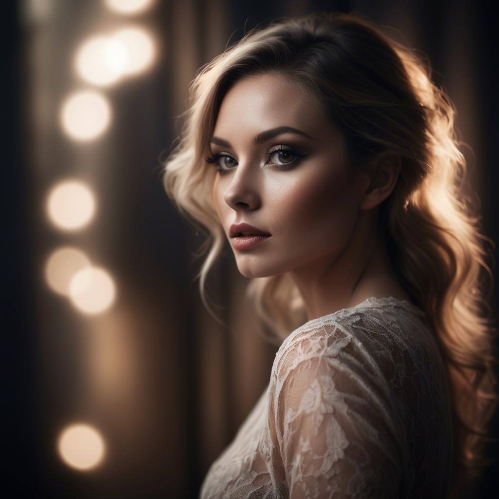 A stunning image of sensual portrait, dramatic lighting and soft focus.
