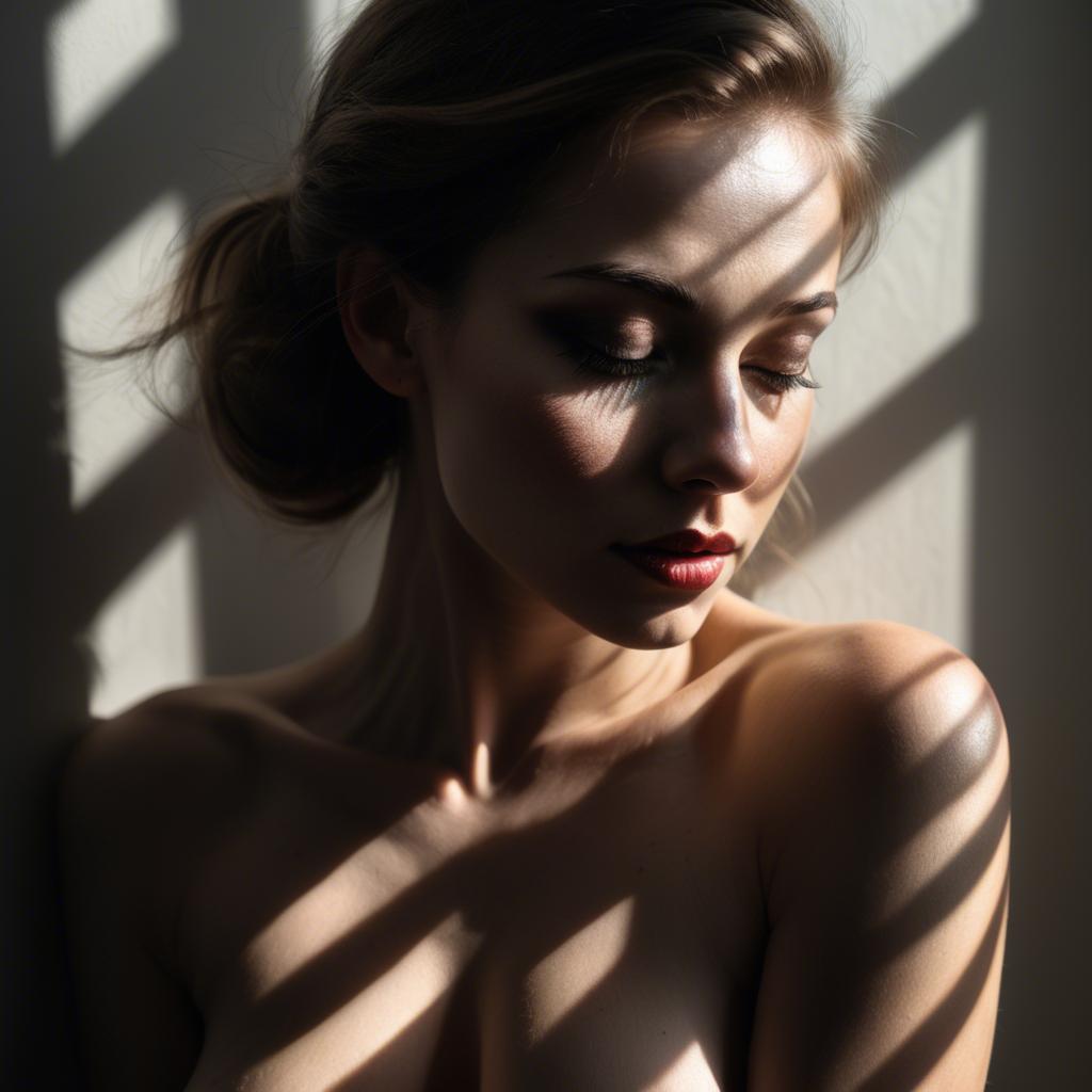A stunning image of sensual portrait, light and shadow play.