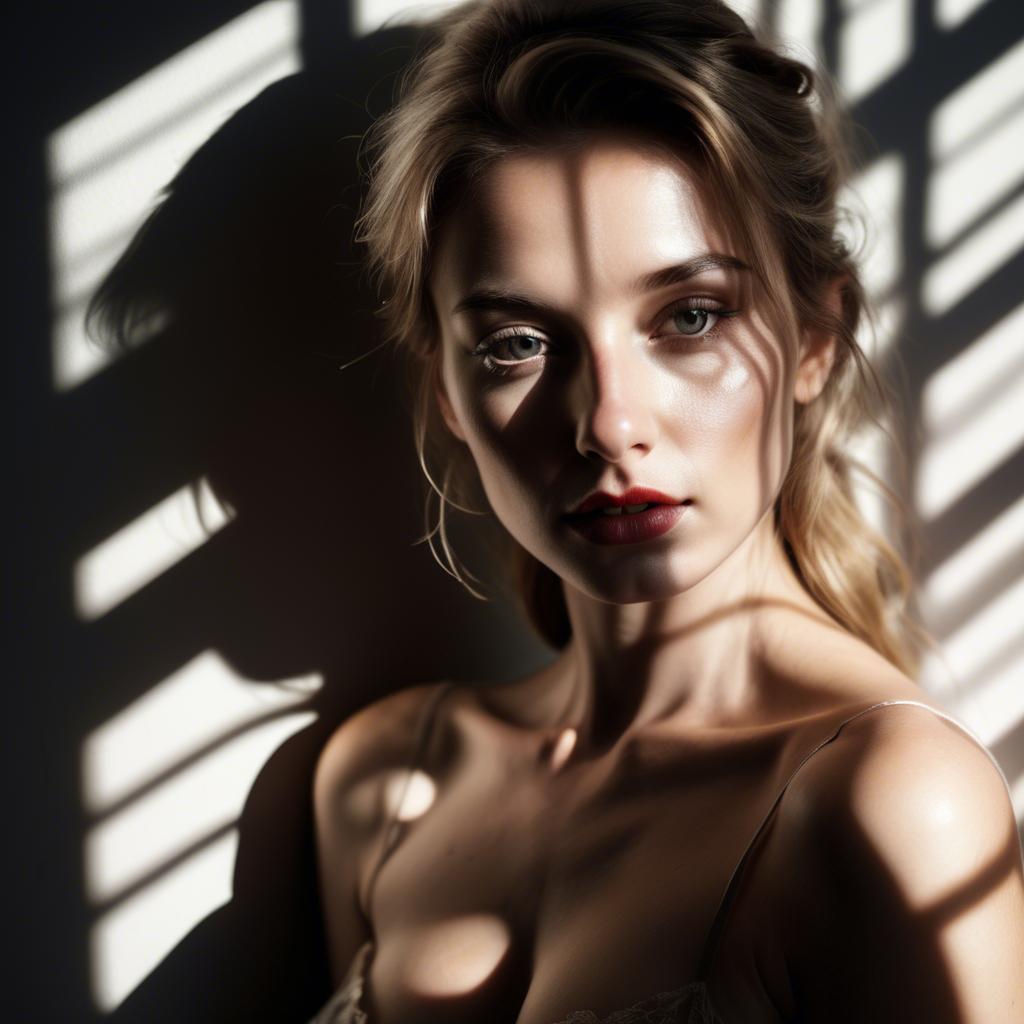 A stunning image of sensual portrait, light and shadow play.
