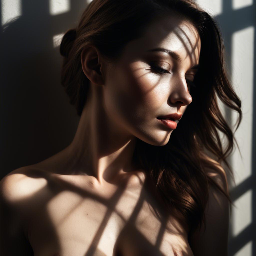 A stunning image of sensual portrait, light and shadow play.