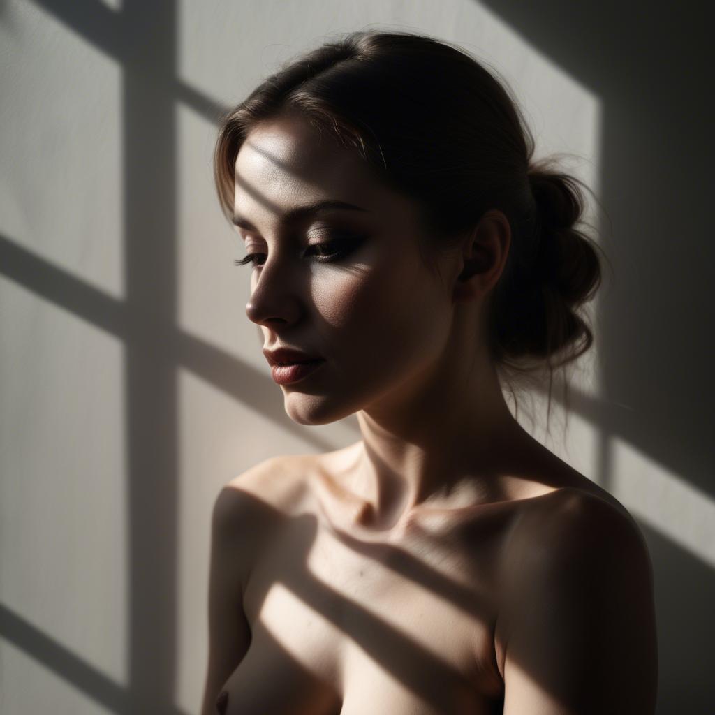 A stunning image of sensual portrait, light and shadow play.