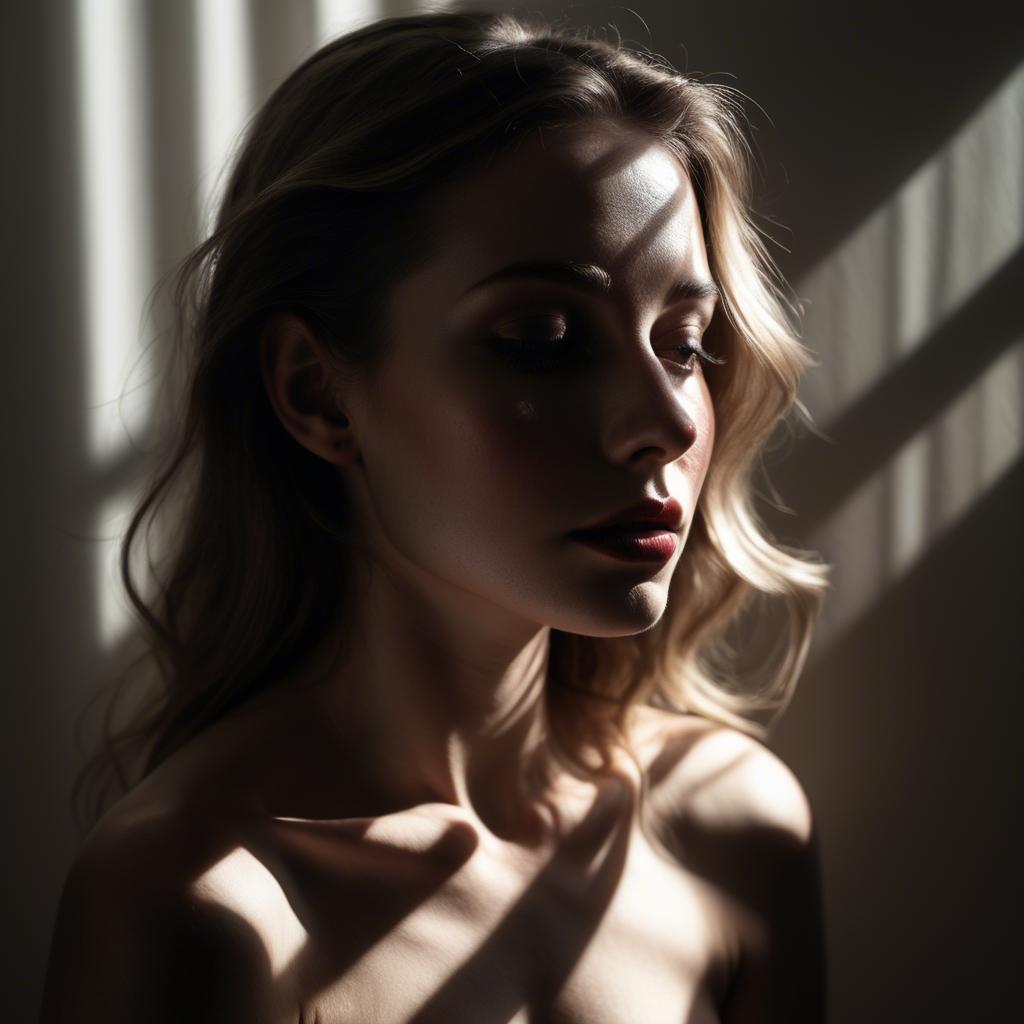 A stunning image of sensual portrait, light and shadow play.