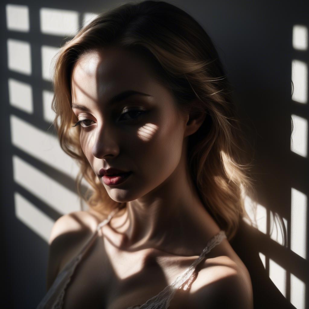 A stunning image of sensual portrait, light and shadow play.