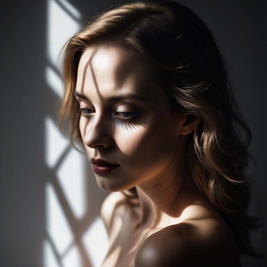 A stunning image of sensual portrait, light and shadow play.