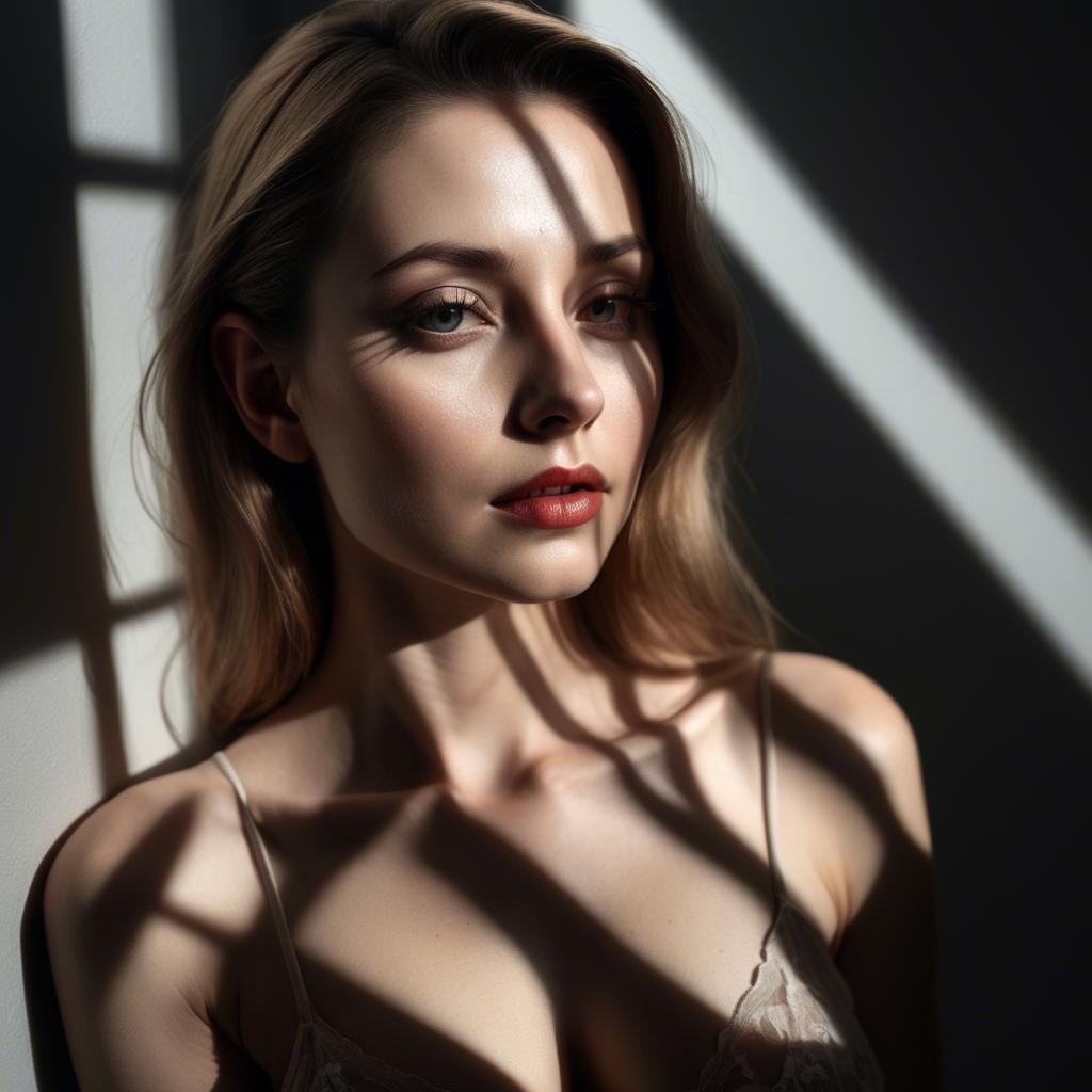 A stunning image of sensual portrait, light and shadow play.
