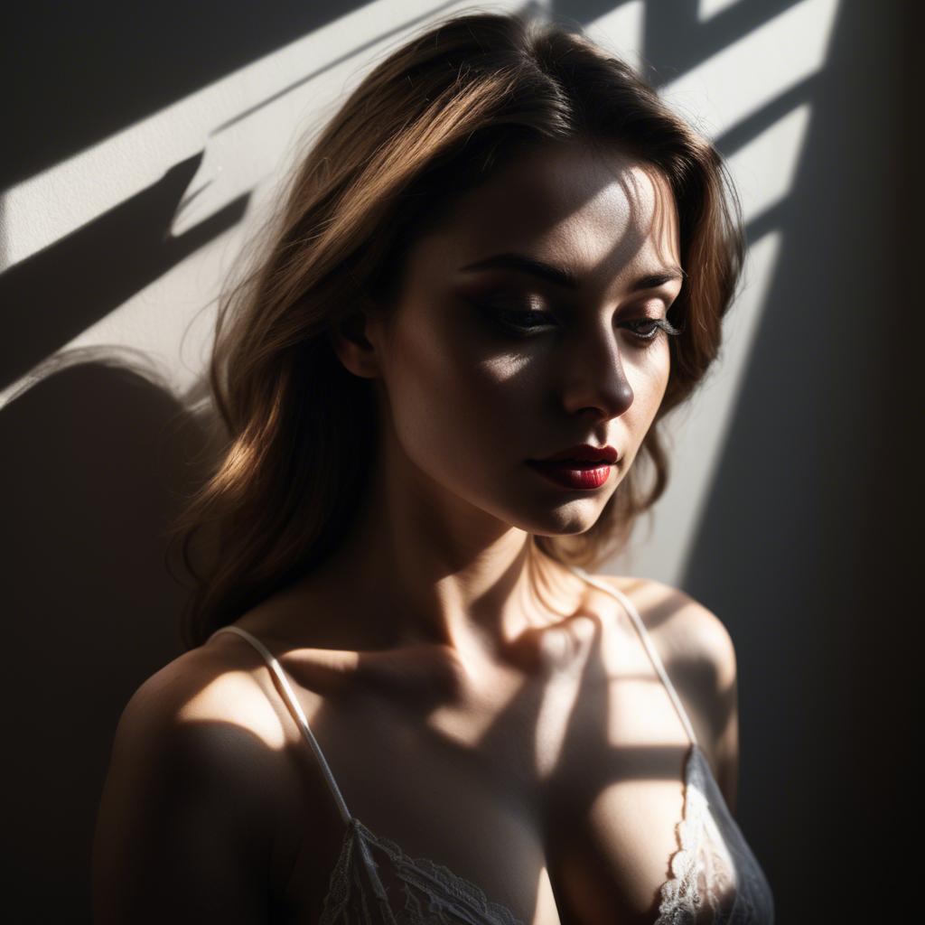 A stunning image of sensual portrait, light and shadow play.
