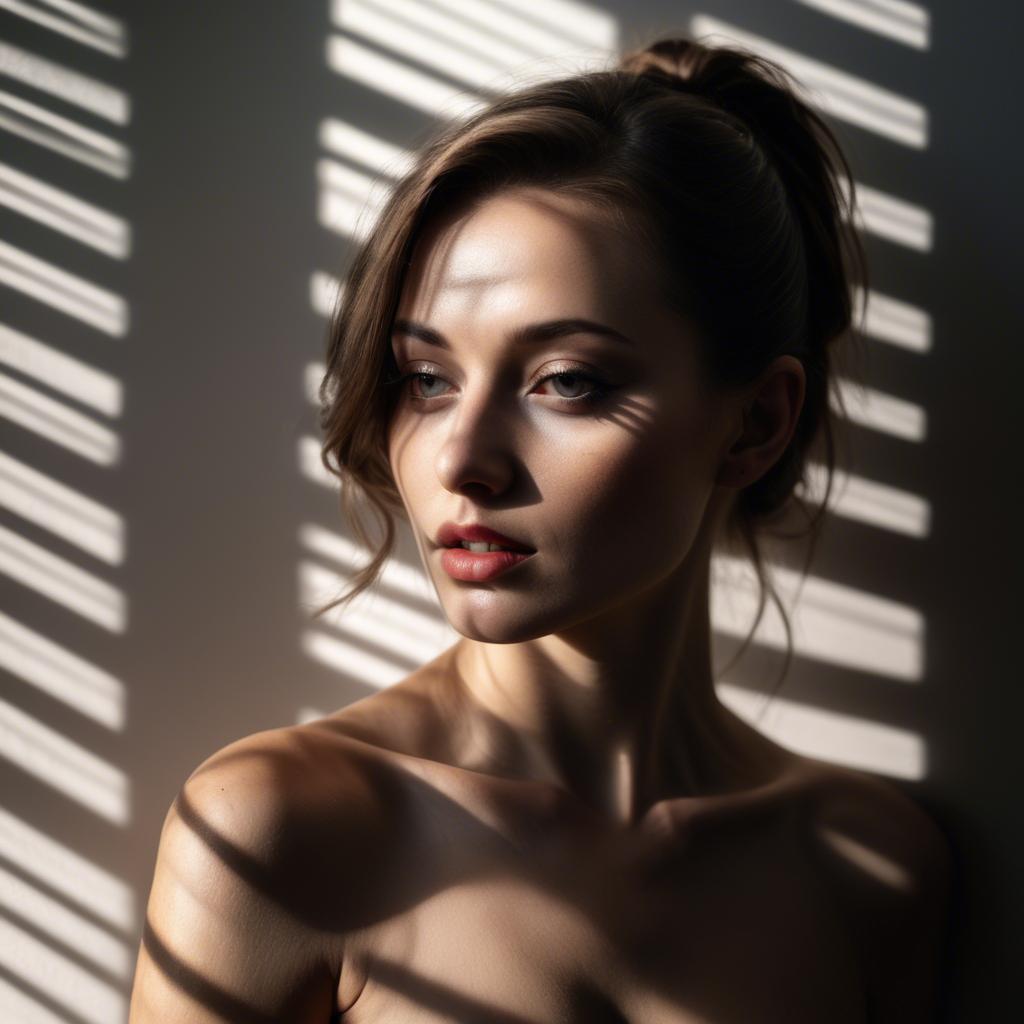 A stunning image of sensual portrait, light and shadow play.