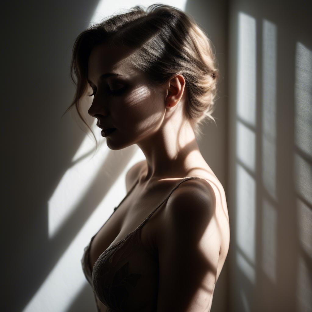 A stunning image of sensual portrait, light and shadow play.