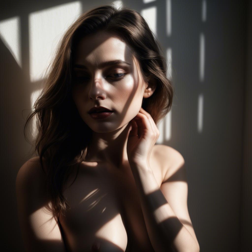 A stunning image of sensual portrait, light and shadow play.