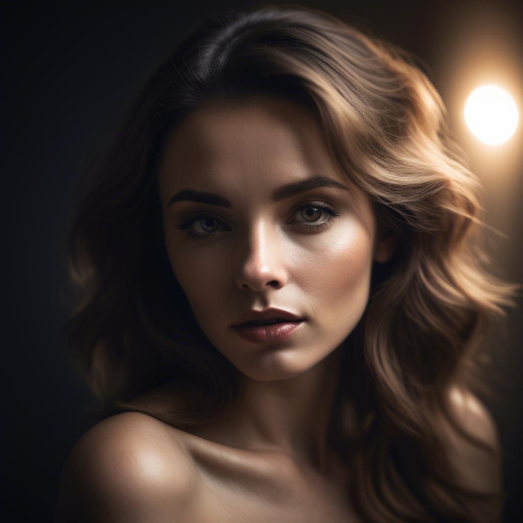 A stunning image of sensual portrait, soft focus and dramatic lighting.