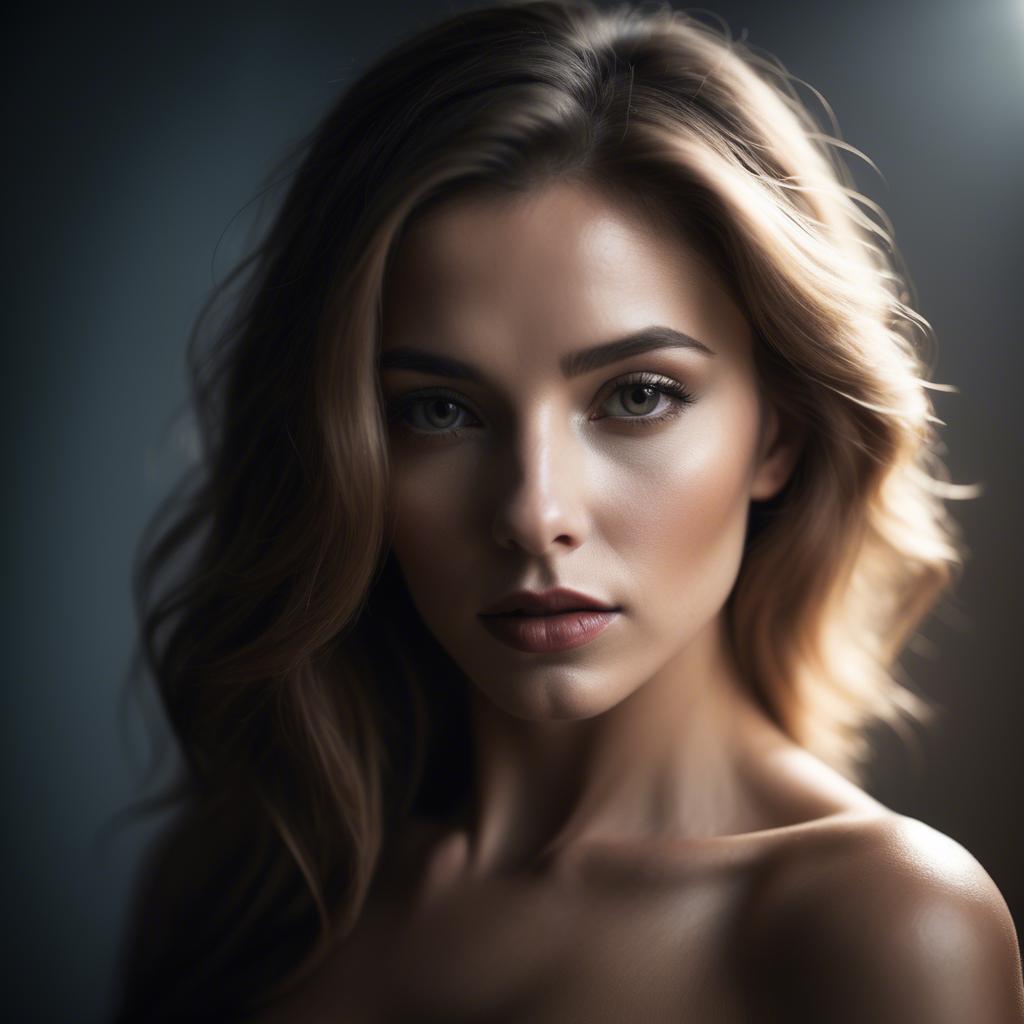 A stunning image of sensual portrait, soft focus and dramatic lighting.