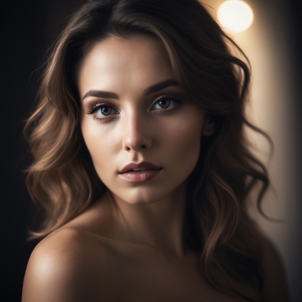 A stunning image of sensual portrait, soft focus and dramatic lighting.