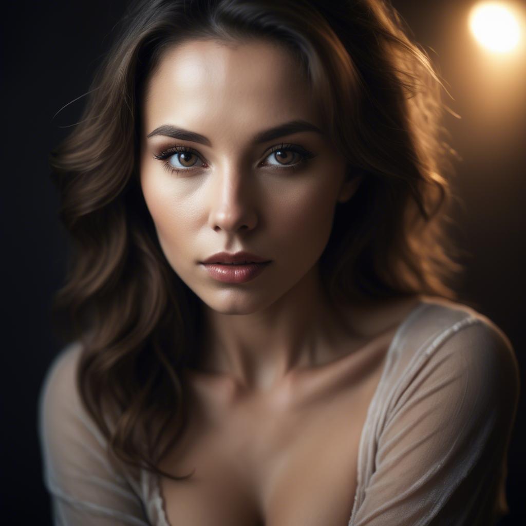 A stunning image of sensual portrait, soft focus and dramatic lighting.