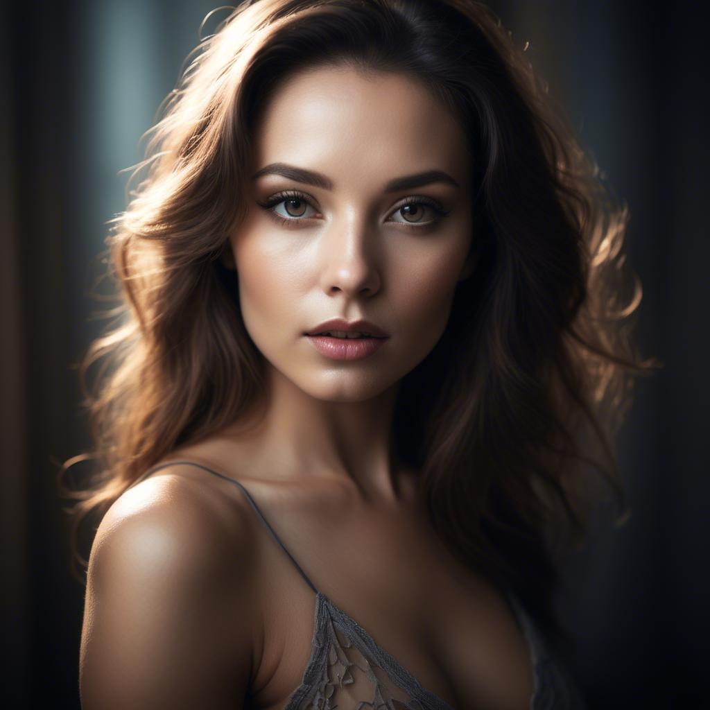 A stunning image of sensual portrait, soft focus and dramatic lighting.